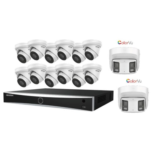 Security Camera Kit (1) NVR (12) 8MP Cameras & (2) 8MP 180° Panoramic Camera